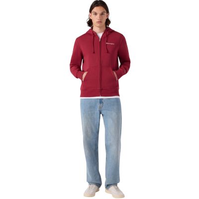 5. Men's Champion Hooded Full Zip Sweatshirt Red 221794 RS508
