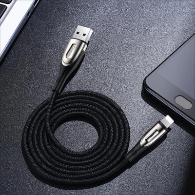 8. Joyroom Sharp Series S-M411 USB-A / Lightning 3A Cable 1.2m with Charging Indicator - Black