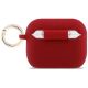 2. Guess Silicone Glitter Ring Case for AirPods Pro 3 - Red and Glitter