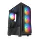 RAMPAGE SHIVA PC Case with Window, 4x 120 mm Rainbow Fans, Black