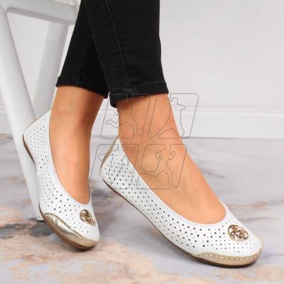 5. Rieker W RKR516 openwork ballerinas white