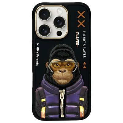 Nimmy Cool&Cute 2.0 Monkey Case for iPhone 16 Pro - Black