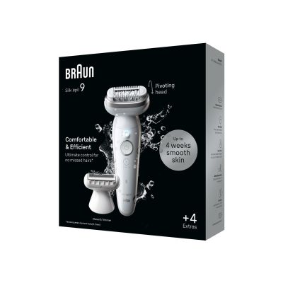2. Braun Silk-épil 9 9-041 Epilator, Silver, 40 Tweezers, MicroGrip, Battery, 100 - 240 V, 50/60 Hz