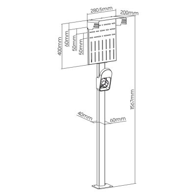 11. Outdoor stand for Maclean EV and PHEV car chargers, steel, 15 kg max., MCE456