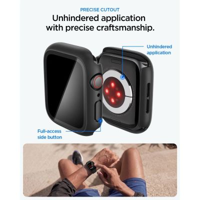 7. Spigen Thin Fit 360 Case for Apple Watch 44mm - Black