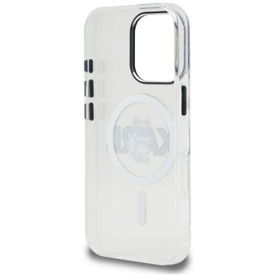 7. Karl Lagerfeld IML Choupette Sketch Logo MagSafe Case for iPhone 16 Pro - Clear