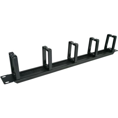 Alantec-1U 19" Cable Organizer with Brush Pass-Thru, 5 Plastic Holders