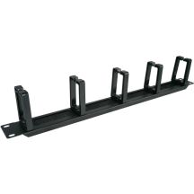 Alantec-1U 19" Cable Organizer with Brush Pass-Thru, 5 Plastic Holders