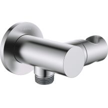 Round angle connector with handset holder