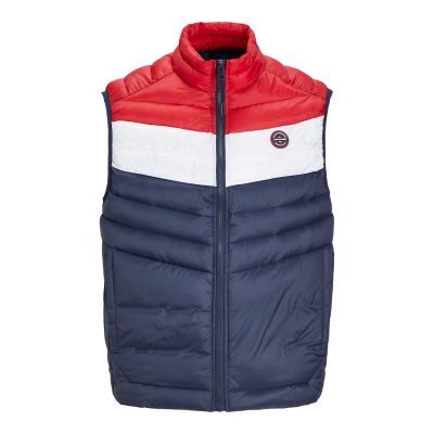 2. Jack&Jones Jjespring Bodywarmer Collar Noos M 12258457NavyBlazerWHITE/TRUEREDBLOC