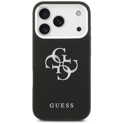 3. Guess Grained Big 4G Classic Logo case for iPhone 17 Pro - black