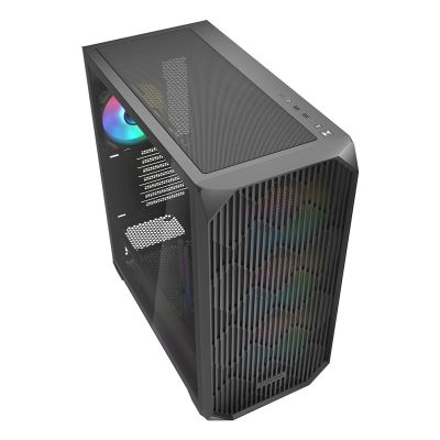 3. Sharkoon AK3 RGB Computer Case Black Tempered Glass