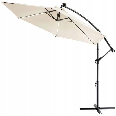 Garden umbrella with a cantilever arm, 3 m, large, beige