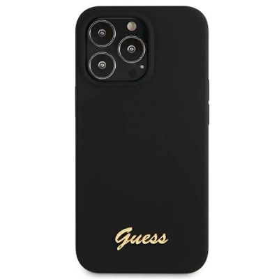 4. Guess GUHMP13LLSLMGBK iPhone 13 Pro / 13 6.1" black/black hardcase Silicone Script Gold Logo MagSafe