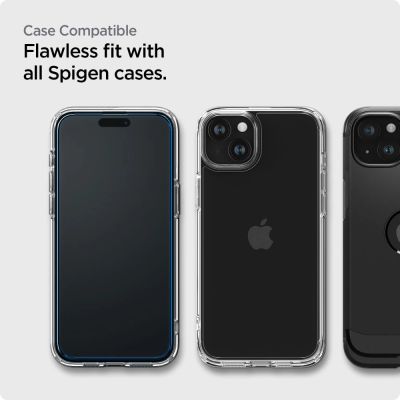 8. Spigen ALM Glass FC tempered glass for iPhone 15 Plus - black 2 pcs.