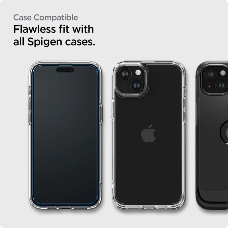 8. Spigen ALM Glass FC tempered glass for iPhone 15 Plus - black 2 pcs.