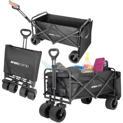 13. DELUXE FOLDABLE TRAVEL AND BEACH STROLLER 90x57x73-96CM WITH HANDLE BLACK