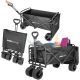 13. DELUXE FOLDABLE TRAVEL AND BEACH STROLLER 90x57x73-96CM WITH HANDLE BLACK