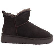 Women's leather ankle boots, brown platform snow boots, Vinceza 97961