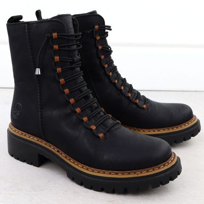 3. Women's black worker boots Rieker 72653-00