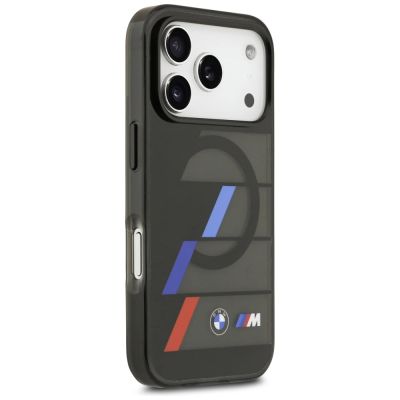 4. BMW M IML Metal Buttons Tricolor Lines MagSafe Case for iPhone 17 Pro Max - Black