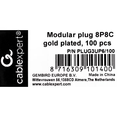 2. GEMBIRD RJ45 PLUG (100 PCS) CAT. 5E, UTP, 8P8C