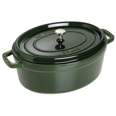 Staub Oval Cast Iron Pot – Green, 5.5 L