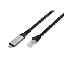 Digitus USB-C - RJ45 Ethernet cable, 1 Gbit/s, 15 m