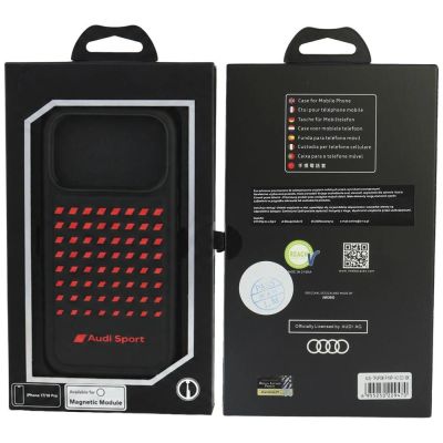 5. Audi Sport Synthetic Leather MagSafe Case for iPhone 18 Pro / 17 Pro - Black