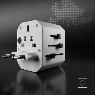 6. SBS TEADAPTUSBTCUNI USB-C USB-A Universal Travel Adapter - White