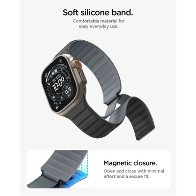 6. Spigen Athlex Air M Strap for Apple Watch 44 / 45 / 46 / 49 mm - Black and Gray