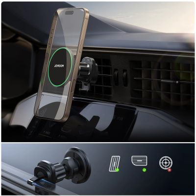 9. Joyroom JR-ZS412 holder with Qi2 15W charger, car, for air vent - black