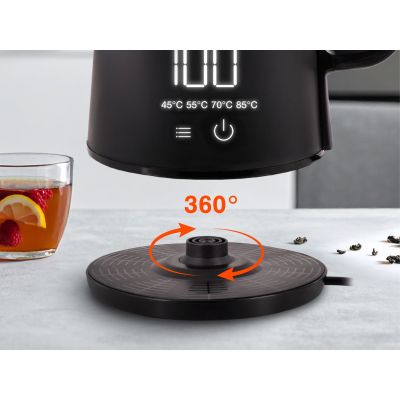 7. ELDOM CORDLESS KETTLE C515C 1.8 L 2000W BLACK 5 PROGRAMS 45, 55, 70, 85, 100°C, KEEP TEMPERATURE