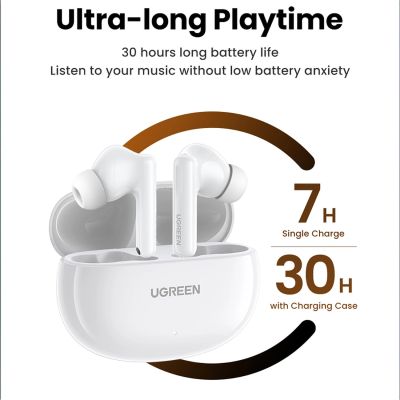 6. Ugreen HiTune T6 wireless headphones with ANC function + USB-A - USB-C cable - white