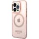 2. Guess GUHMP14XHTCMP iPhone 14 Pro Max 6.7" pink/pink hard case Gold Outline Translucent MagSafe