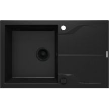 Single-bowl granite sink with drainer - mounted flush with the countertop