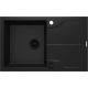 Single-bowl granite sink with drainer - mounted flush with the countertop