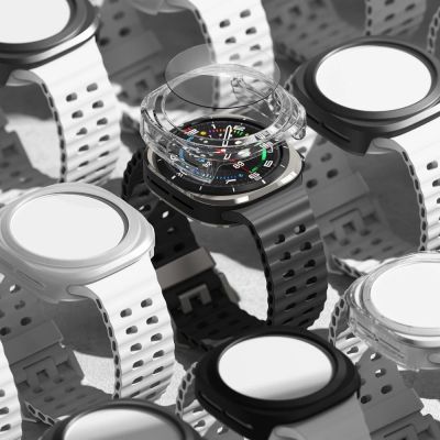 6. Ringke Slim & Tempered Glass Case + Glass Set for Samsung Galaxy Watch Ultra 47mm - Black