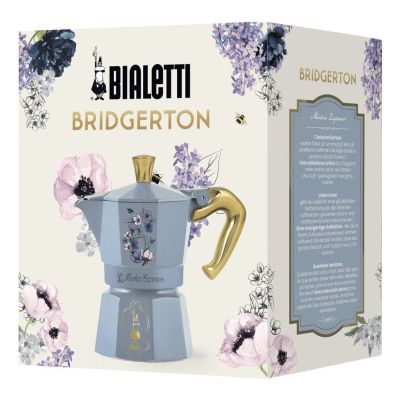 2. Bialetti Bridgerton Moka Pot 0.13 l Blue, Gold