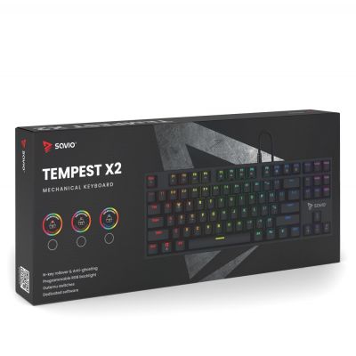 6. SAVIO MECHANICAL KEYBOARD RGB OUTEMU RED TEMPEST X2