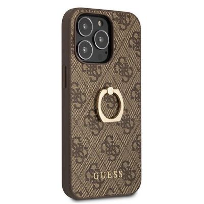 4. Guess GUHCP13L4GMRBR iPhone 13 Pro / 13 6.1" brown/brown hardcase 4G with ring stand