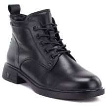 Women's leather ankle boots insulated black Vinceza 39953
