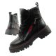 Lee Cooper boots, women's boots, leather boots, black, red, warm