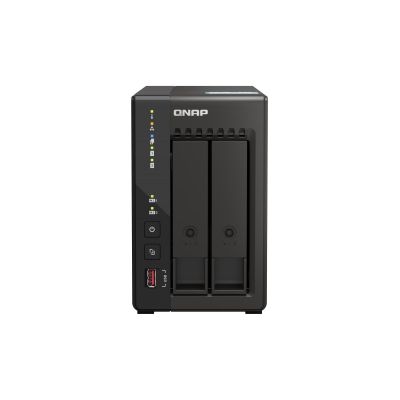 6. Qnap TS-253E-8G, Tower, 2 x 2.5"/3.5" SATA, Intel Celeron J6412 4C/4T, 8 GB DDR4 onboard not expandable, 2 x 2.5GbE, External adapter (PSU)