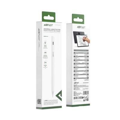 6. Acefast V1 Universal Capacitive Stylus with 2 Interchangeable Tips - White