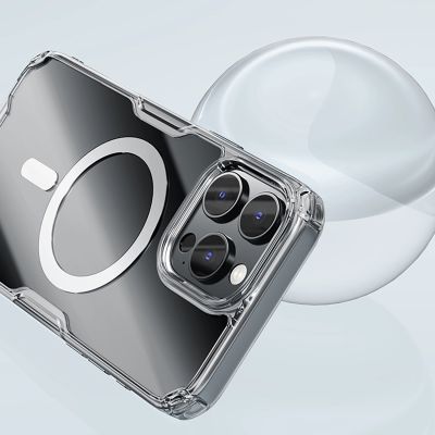 7. Nillkin Nature Pro Magnetic Case with MagSafe for iPhone 16 - Transparent & White