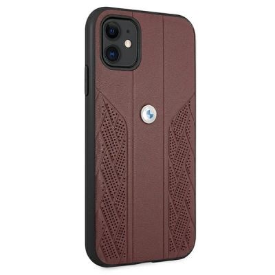 4. BMW Leather Curve Perforate Case for iPhone 11 / Xr - Red