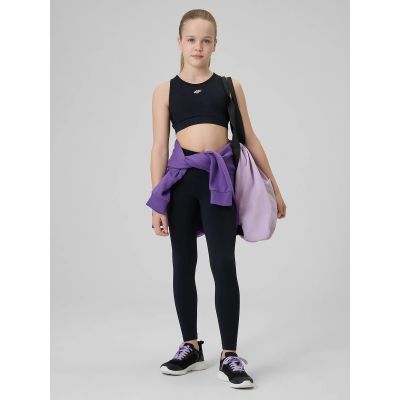Girls' seamless sports leggings 4F 4FJRSS26TFTIF518-20S
