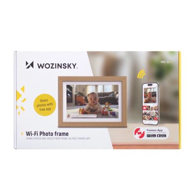 13. Wozinsky WRC-32 10.1" Digital Photo Frame with Frameo 32GB App - Light Brown