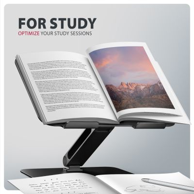6. Axagon STND-LQB Laptop Stand with Double Joint, Height-Adjustable, Foldable, Laptop and Tablet Stand, Black, 43.9 cm (17.3")